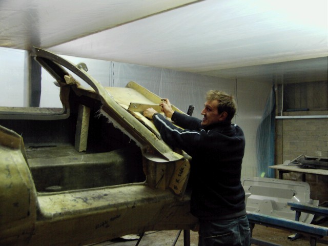 Tom starting the mould removal.